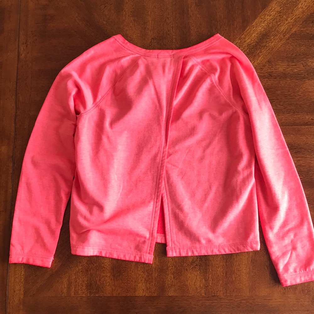 GAP neon pink dyed slit back sweatshirt Large EUC